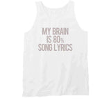 My Brain Is 80 Percent Song Lyrics Funny Music Hoodie