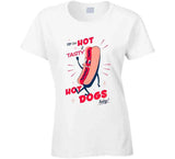 Try Our Hot And Tasty Hot Dogs Today Funny Vintage Retro T Shirt