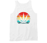 Cannabis Sunset Shiloutte Funny Weed Pothead T Shirt